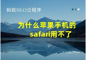 为什么苹果手机的safari用不了