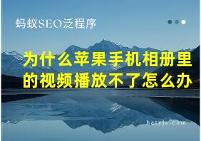 为什么苹果手机相册里的视频播放不了怎么办