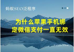 为什么苹果手机绑定微信支付一直无效