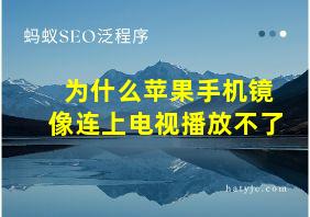 为什么苹果手机镜像连上电视播放不了