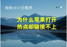 为什么苹果打开热点却链接不上