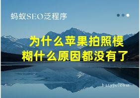 为什么苹果拍照模糊什么原因都没有了