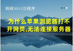 为什么苹果浏览器打不开网页,无法连接服务器