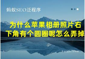 为什么苹果相册照片右下角有个圆圈呢怎么弄掉