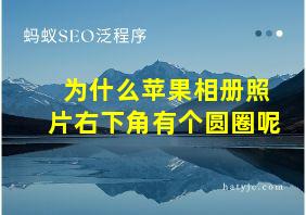 为什么苹果相册照片右下角有个圆圈呢