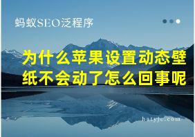 为什么苹果设置动态壁纸不会动了怎么回事呢