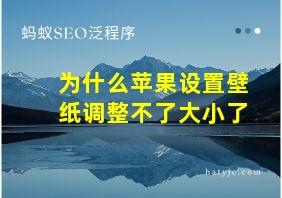 为什么苹果设置壁纸调整不了大小了