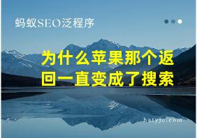 为什么苹果那个返回一直变成了搜索