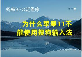 为什么苹果11不能使用搜狗输入法