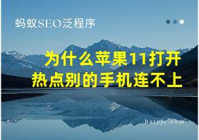 为什么苹果11打开热点别的手机连不上