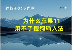 为什么苹果11用不了搜狗输入法