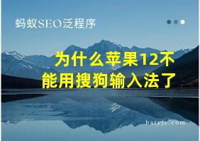 为什么苹果12不能用搜狗输入法了