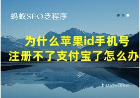 为什么苹果id手机号注册不了支付宝了怎么办