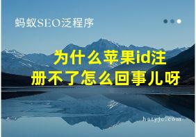 为什么苹果id注册不了怎么回事儿呀