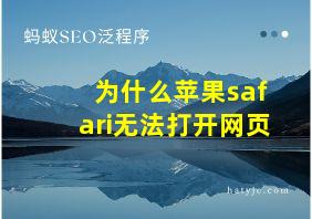 为什么苹果safari无法打开网页