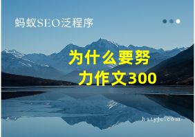 为什么要努力作文300