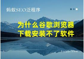 为什么谷歌浏览器下载安装不了软件