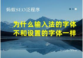 为什么输入法的字体不和设置的字体一样