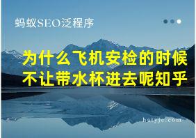 为什么飞机安检的时候不让带水杯进去呢知乎