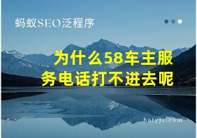 为什么58车主服务电话打不进去呢