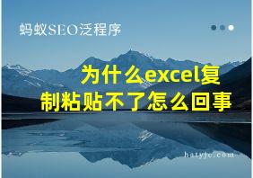 为什么excel复制粘贴不了怎么回事