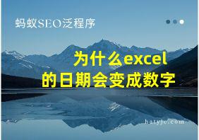 为什么excel的日期会变成数字