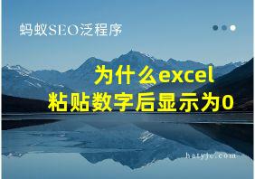 为什么excel粘贴数字后显示为0