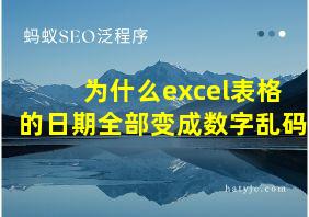 为什么excel表格的日期全部变成数字乱码