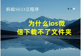 为什么ios微信下载不了文件夹