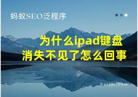 为什么ipad键盘消失不见了怎么回事