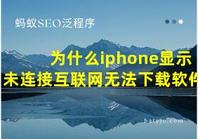 为什么iphone显示未连接互联网无法下载软件