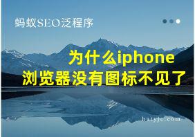 为什么iphone浏览器没有图标不见了