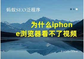 为什么iphone浏览器看不了视频