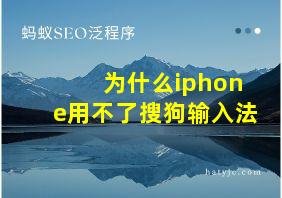 为什么iphone用不了搜狗输入法