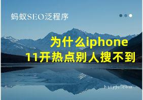 为什么iphone11开热点别人搜不到