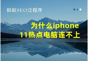 为什么iphone11热点电脑连不上