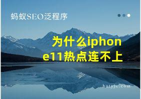 为什么iphone11热点连不上