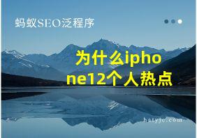 为什么iphone12个人热点