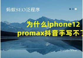 为什么iphone12promax抖音手写不了