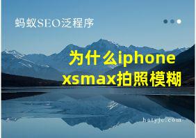 为什么iphonexsmax拍照模糊