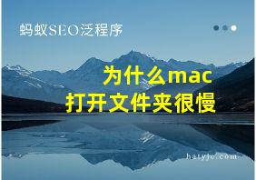 为什么mac打开文件夹很慢