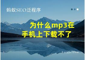 为什么mp3在手机上下载不了