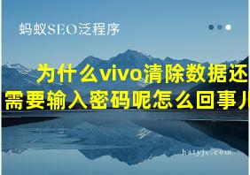 为什么vivo清除数据还需要输入密码呢怎么回事儿