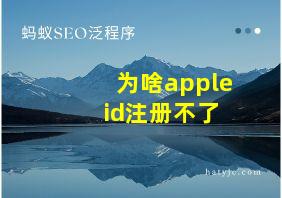 为啥apple id注册不了