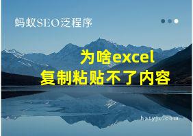 为啥excel复制粘贴不了内容