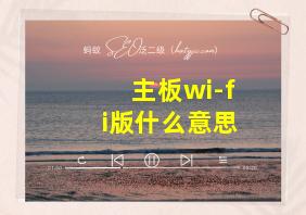 主板wi-fi版什么意思