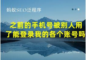 之前的手机号被别人用了能登录我的各个账号吗