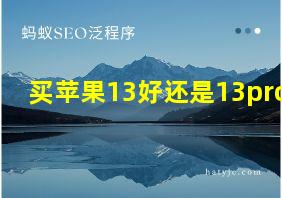 买苹果13好还是13pro