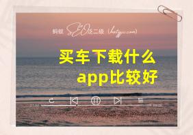 买车下载什么app比较好