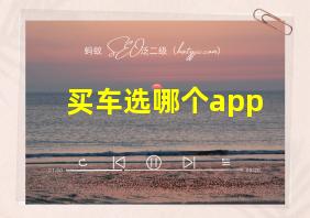 买车选哪个app